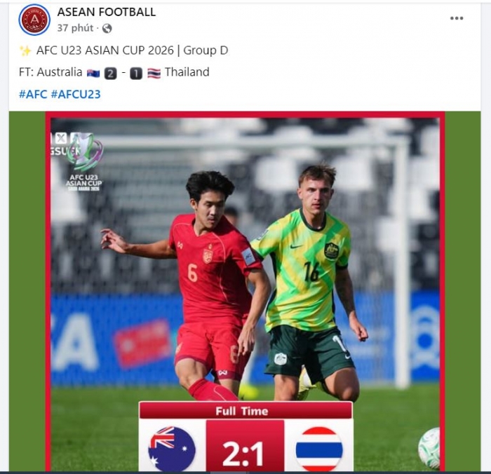 cdv dong nam a phan ung sau tran thua cua u23 thai lan