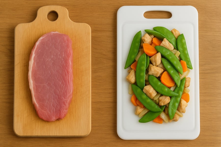 Tách riêng thớt cho thực phẩm sống và chín: Bí quyết nhỏ bảo vệ sức khỏe gia đình