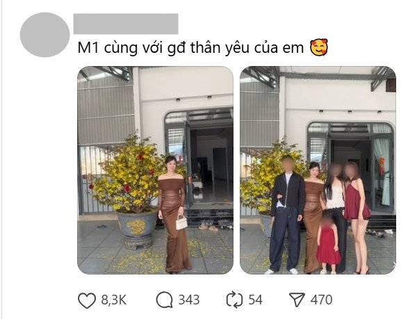 Danh tính cô gái mặc váy xuyên thấu đi chúc Tết gây bùng nổ - Ảnh 1.