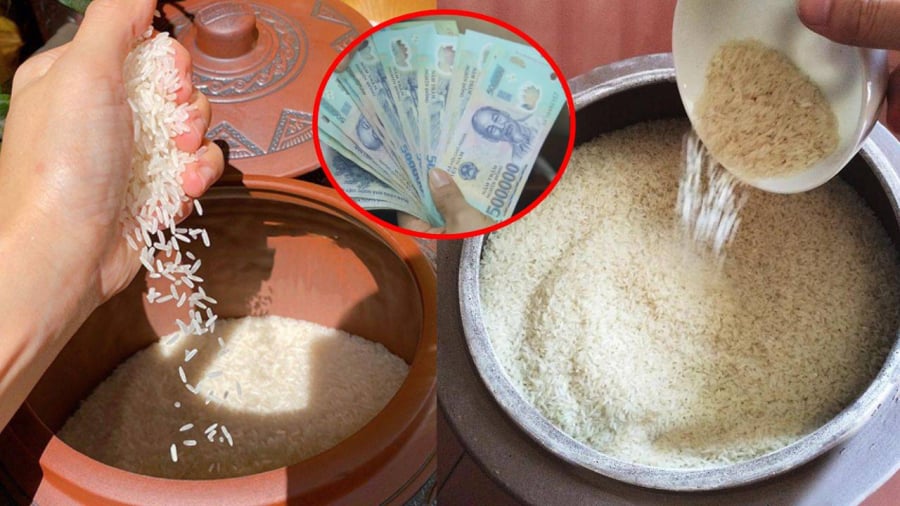 Vào thời khắc giao thừa, gia chủ có thể âm thầm đặt một bao lì xì chứa tiền vào thùng gạo để cầu năm mới tài lộc dồi dào, tiền vào như nước.