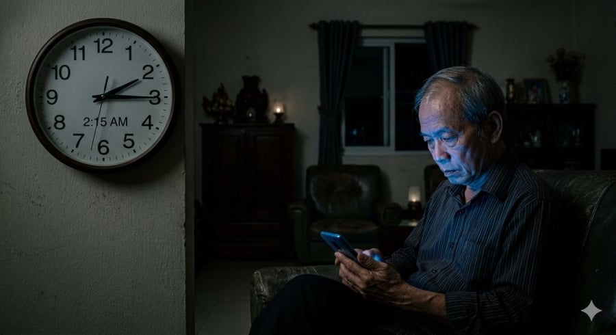 Thức khuya sau 2 giờ sáng có thể làm rối loạn đồng hồ sinh học và tăng nguy cơ đột quỵ ở người lớn tuổi.