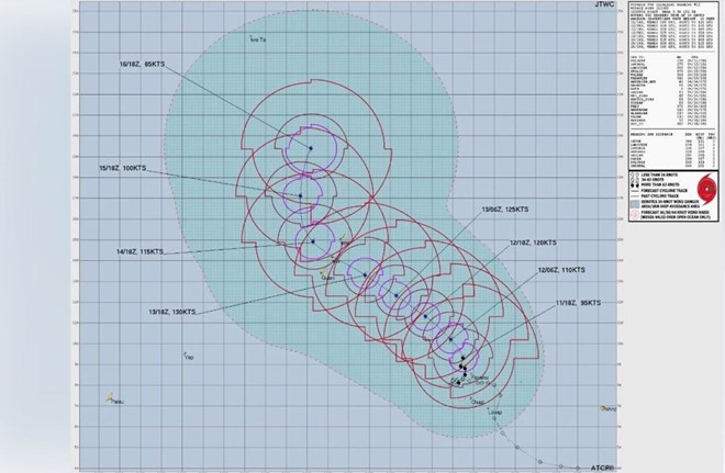Bão Sinlaku đổi hướng, tăng cấp nhanh và đang đe dọa vùng đất liền đầu tiên