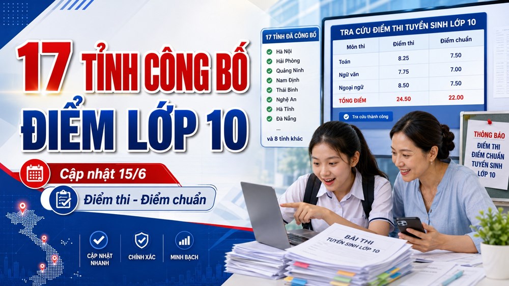 17 tỉnh, thành đã công bố điểm thi, điểm chuẩn lớp 10 năm 2026 - ảnh 1